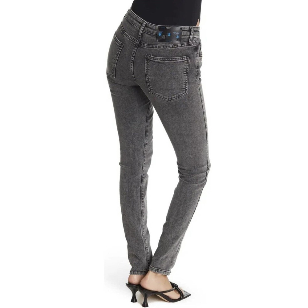 Off-White Women’s Skinny Denim Jeans Grey - Size - 27 $625 - Picture 2 of 13